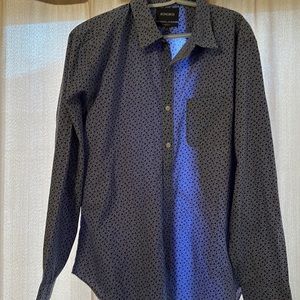 Bonobos Men's blue flower pattern loose Print Long Sleeve Button Down Large